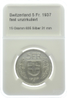 Schweiz 5 Franken 1937 B - fast unzirkuliert